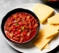 1 - bowl of chili with cheese and onions add